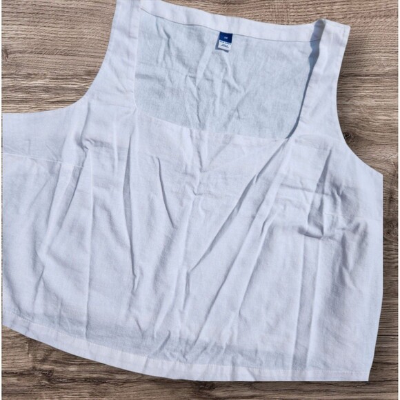 Lagenlook Old Navy Linen Crop Tank Top 2X White Capsule Wardrobe Cottage READ - Picture 11 of 11